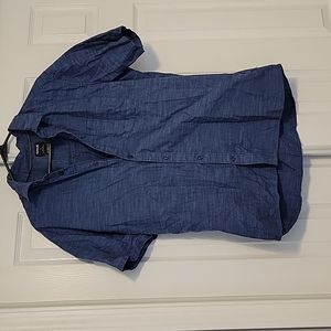 Men's Hurley Classic Fit Short-Sleeve Button Down Blue in Large